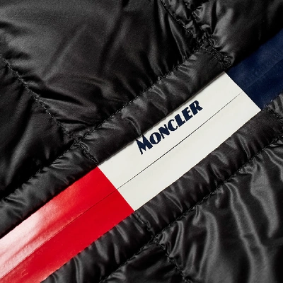 Shop Moncler Rook Tricolour Heat Patch Down Jacket In Black