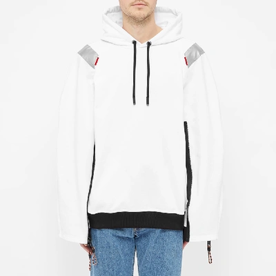 Shop Burberry Woven Technical Hoody In White
