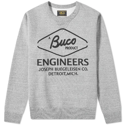 Shop The Real Mccoys The Real Mccoy's Buco Engineer Crew Sweat In Grey