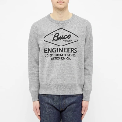 Shop The Real Mccoys The Real Mccoy's Buco Engineer Crew Sweat In Grey