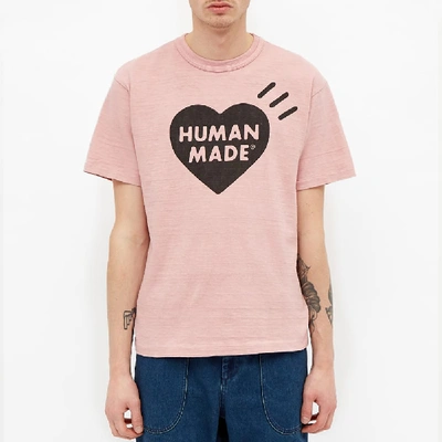 Shop Human Made Bold Heart Logo Tee In Pink