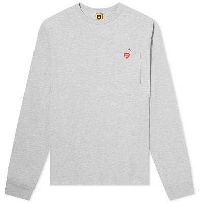 Shop Human Made Long Sleeve Pocket Tee In Grey