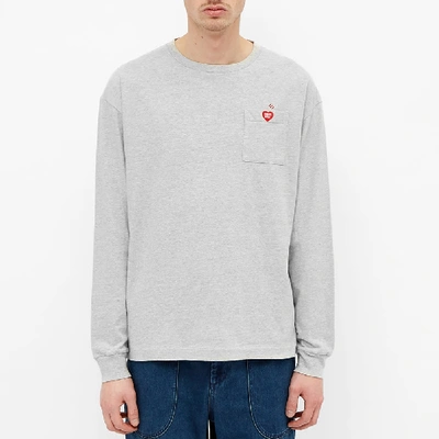 Shop Human Made Long Sleeve Pocket Tee In Grey