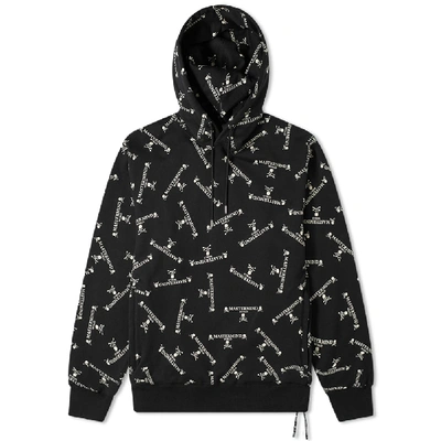 Shop Mastermind Japan Mastermind World All Over Print Hoody In Black
