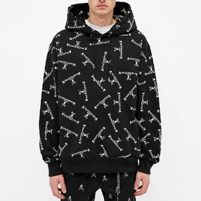 Shop Mastermind Japan Mastermind World All Over Print Hoody In Black