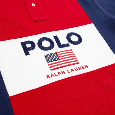 Shop Polo Ralph Lauren Flag Logo Polo In Red