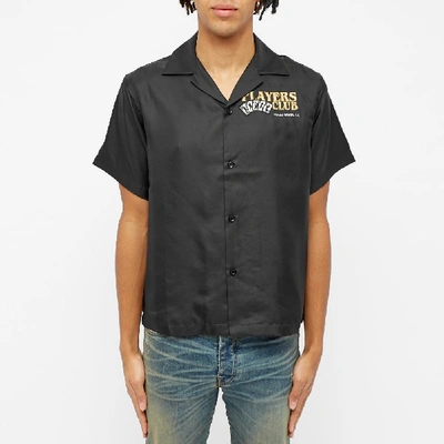 Shop Amiri Players Club Bowling Shirt In Black