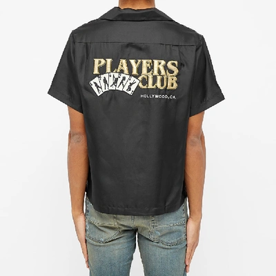 Shop Amiri Players Club Bowling Shirt In Black