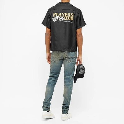 Shop Amiri Players Club Bowling Shirt In Black