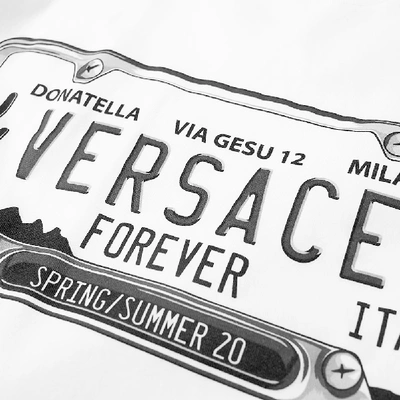 Shop Versace Number Plate Tee In White