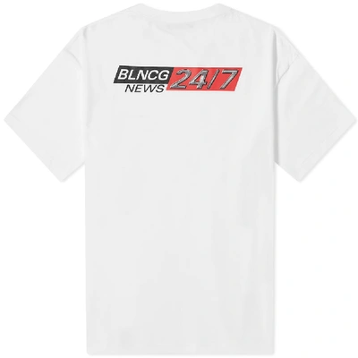 Shop Balenciaga News Logo Print Tee In White