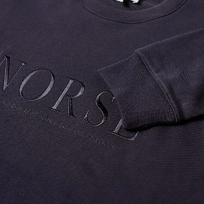 Shop Norse Projects Vagn Serif Logo Sweat In Blue