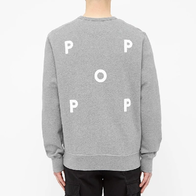 Shop Pop Trading Company Pop Trading Company Logo Crew Sweat In Grey