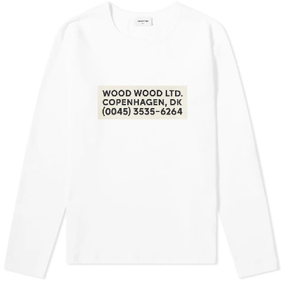 Shop Wood Wood Long Sleeve Anakin Logo Tee In White