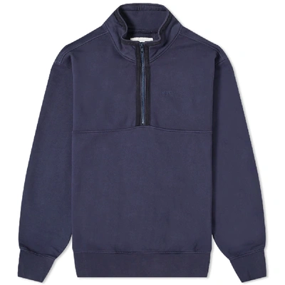 Shop Adsum 1/4 Zip Fleece Jacket In Blue