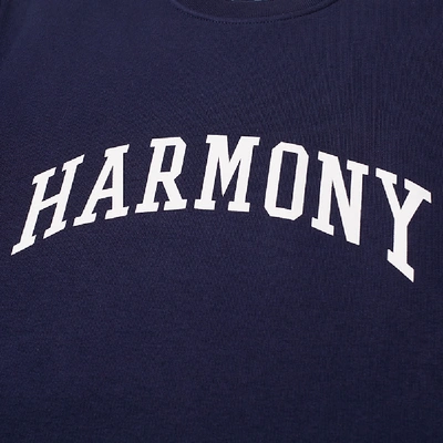 Shop Harmony Curve Logo Crew Sweat In Blue
