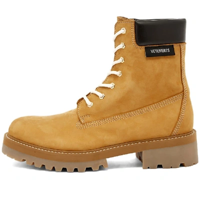 Shop Vetements New Trucker Boot In Brown