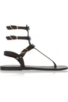 ANCIENT GREEK SANDALS Eyes High Ceramic-Detailed Leather Sandals