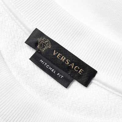Shop Versace Gianni Signature Flocked Crew Sweat In White