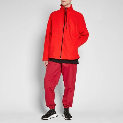 Shop Balenciaga Zip Rainbow Fleece Jacket In Red