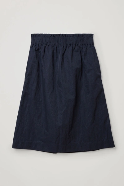 Shop Cos Organic Cotton-metal Fibre Mix A-line Skirt In Blue