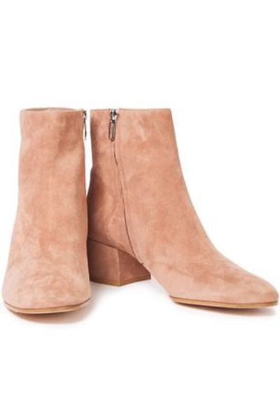 Shop Gianvito Rossi Rolling Suede Ankle Boots In Antique Rose