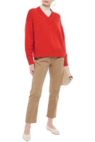 Shop Joseph Wool And Cashmere-blend Sweater In Papaya