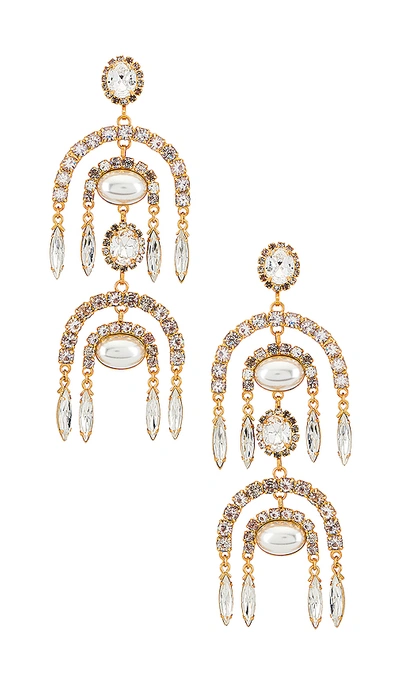 Shop Elizabeth Cole Evan Earrings In Crystal & Pearl