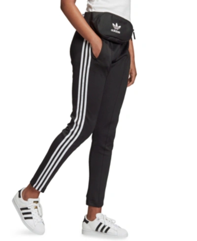 Shop Adidas Originals Women's Superstar Full Length Track Pants Primeblue In Black/white