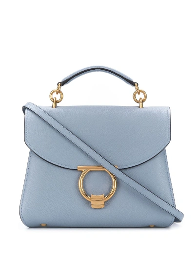 Shop Ferragamo Margot Tote Bag In Blue