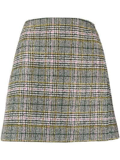 Shop Ermanno Scervino Check Print Skirt In Neutrals