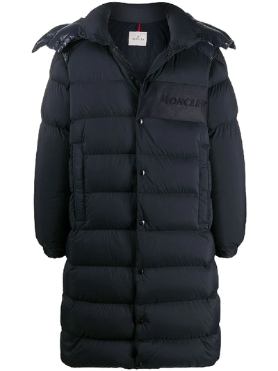 Shop Moncler Hooded Puffer Jacket In Blue