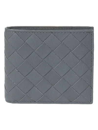 Shop Bottega Veneta Weaved Bifold Wallet In Grey
