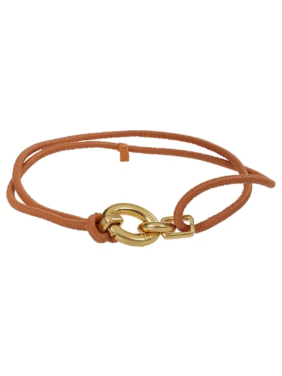 Shop Bottega Veneta String Strap Belt In Brown/gold