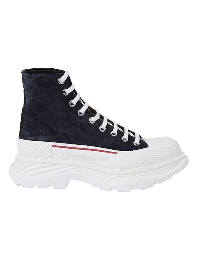 Shop Alexander Mcqueen Tread Slick Boots In Blue/white