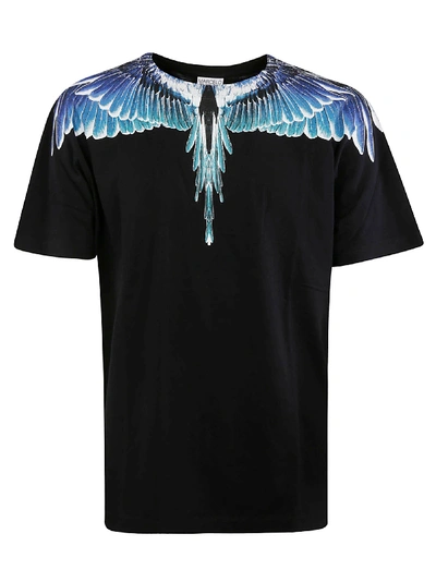 Shop Marcelo Burlon County Of Milan Basic Wings T-shirt In Black/turquoise