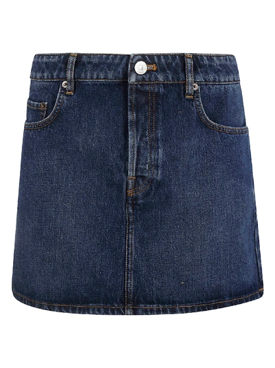 Shop Balenciaga Classic Denim Skirt In Daddy Wash