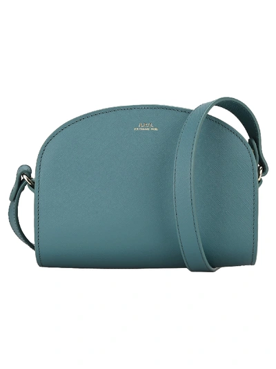 Shop Apc A.p.c. Demi-lune Mini Bag In Turquoise
