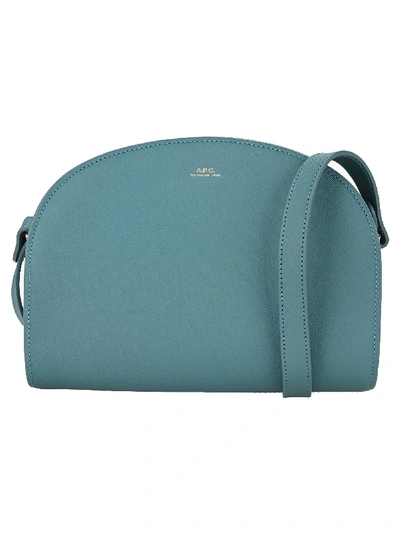 Shop Apc A.p.c. Demi-lune Shoulder Bag In Turquoise