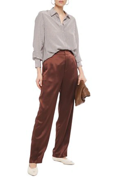 Shop Joseph Jack Silk-satin Wide-leg Pants In Merlot