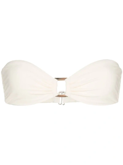 Shop Anemone Tortoiseshell Ring Bandeau Bikini Top In White