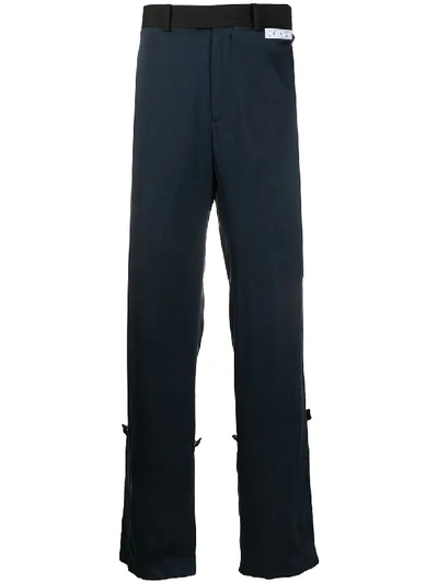 Shop Off-white Elongated Straight-leg Trousers In Black