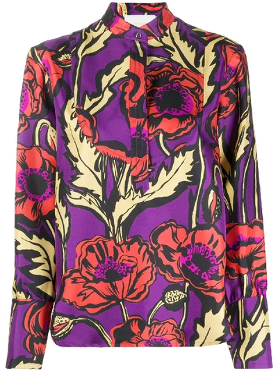 Shop La Doublej Big Blooms Shirt In Purple