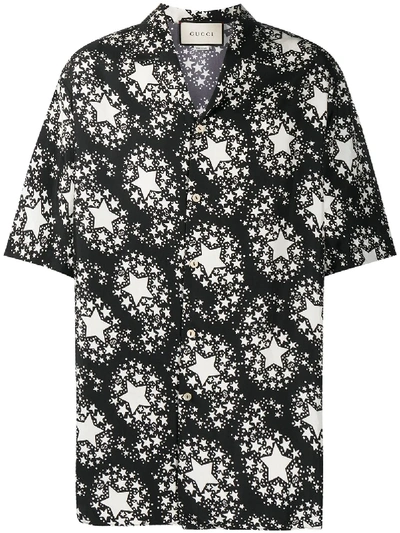 Shop Gucci Seidenhemd Mit Sterne-print In Black