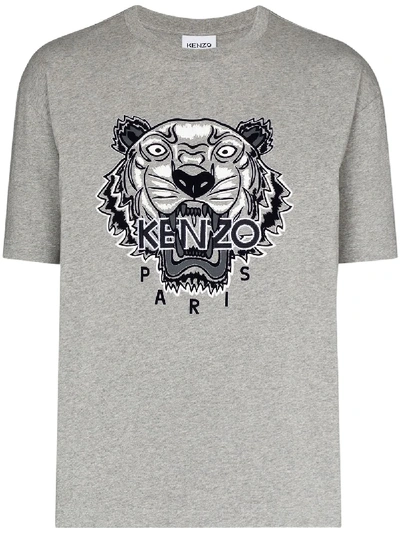 Shop Kenzo Tiger Motif T-shirt In Grey