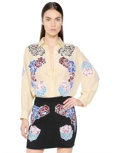 Stella Mccartney Embroidered Parachute Silk Shirt In Ivory