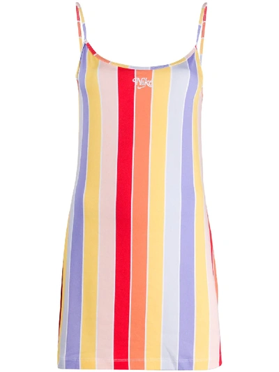 Shop Nike Striped Mini Dress In Yellow