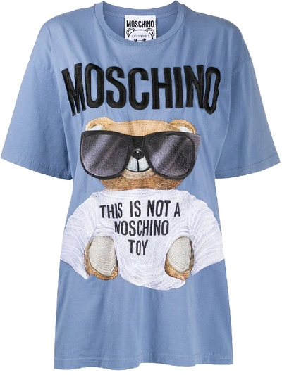 Shop Moschino Teddy Bear Print T-shirt In Blue