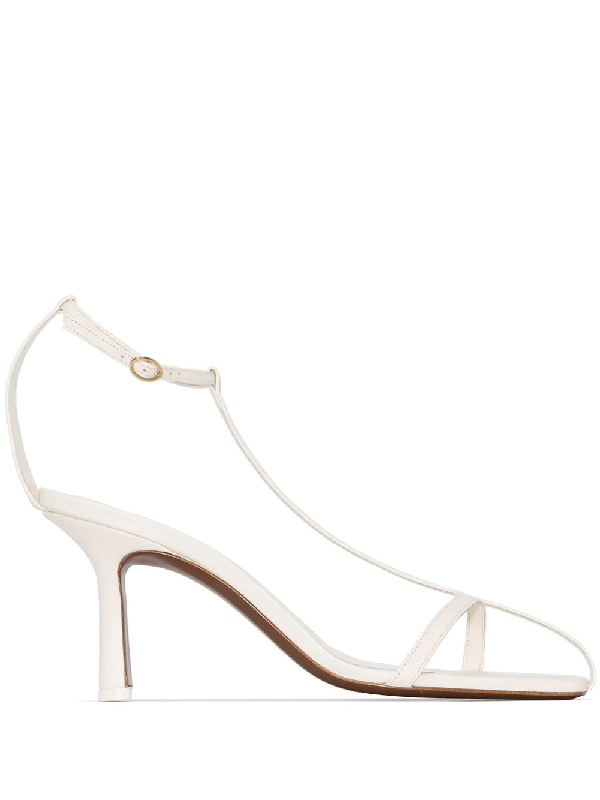 cream leather sandals
