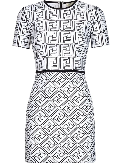 Shop Fendi X Joshua Vides Ff Print Dress In White